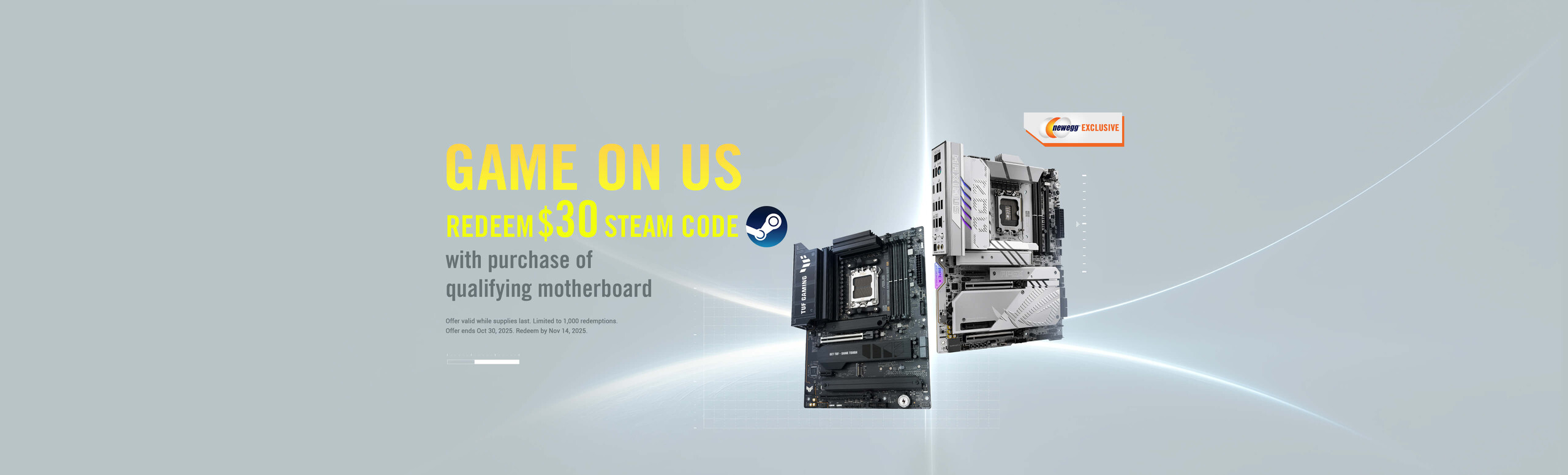 ASUS x Newegg MB $30 Steam Bundle Redemption